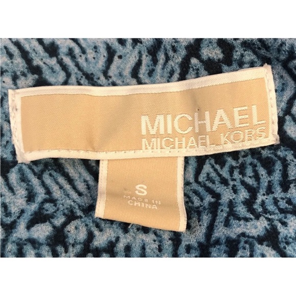 Women’s Michael Kors Blue Printed Long Sleeve Blouse Size S - Picture 11 of 11